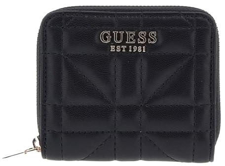 GUESS Damen Assia Around Small Zip Wallet Bifold, Schwarz, Einheitsgröße