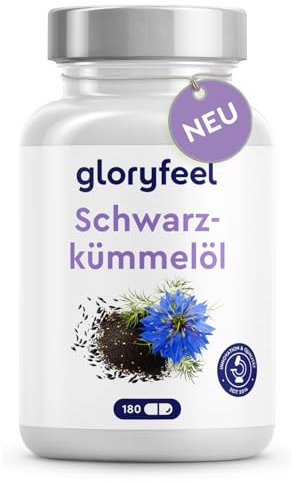 Olio di Cumino Nero 1000mg Puro Spremuto a Freddo, 180 Capsule, Cumino Nigella Sativa Ricco di Omega 6 e Vitamina E, Senza Glutine e Lattosio, Supporto per Difese Immunitarie e Benessere Cellulare