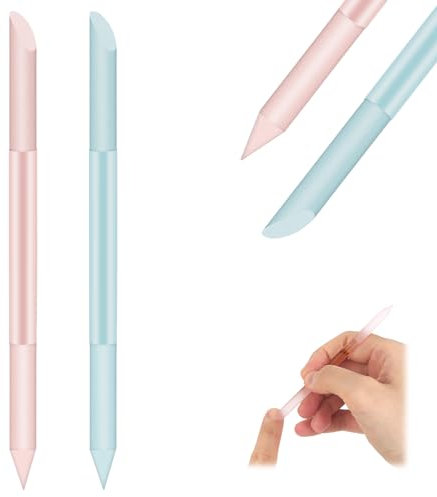 Giantree Spingi cuticole in vetro, 2 pezzi, strumento di rimozione cuticole per unghie, lima per unghie a doppia testa, per manicure e cuticole, professionale per la cura delle cuticole delle unghie
