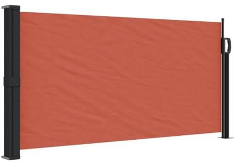vidaXL Seitenmarkise, Sichtschutz Ausziehbar, Windschutz Sonnenschutz für Garten Balkon Terrasse, Seitenrollo Seitenwandmarkise, Terrakottarot 100x300cm