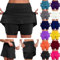 Pantalon Souple Femme Tenue Sport Cycliste Gainante Ventre Plat Pantalon Japonais Jupe de Bain Grande Taille Shortystrap Short de Chantier Shorty Noir 2XL