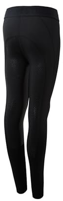 HORZE Kinder Reitleggings Madison, Vollbesatz Reithose Mädchen mit Silikon für besseren Halt im Sattel, Schwarz, 146/152