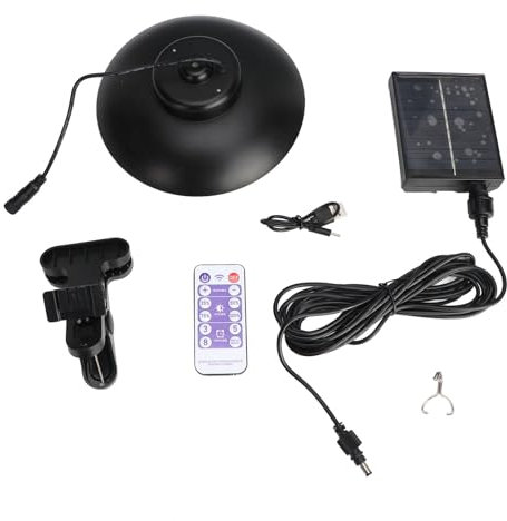 Luci per Ombrellone Solari, Pannello Solare a Clip, Telecomando, Tempo di Lavoro Lungo 12 Ore, Impermeabile IP65, Regolazione della luminosità in modalità Temporizzazione, Adatto
