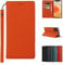 Cavor Phone Case Compatible for iPhone 12 Mini Cover,Genuine Leather Flip Wallet Case,[3 Card Holders][Magnetic Closure][RFID-Blocking][Lanyard] Protective Case - Orange