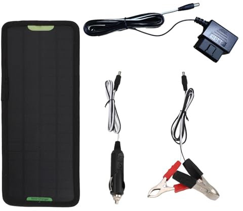 Mantenitore Di Batterie Solari - Caricabatterie A Pannello Solare, Caricabatterie Di Mantenimento | Mantenitore Di Batteria Di Mantenimento Da 5 W Con Installazione Semplice Da 12 V, Kit Di Ricarica