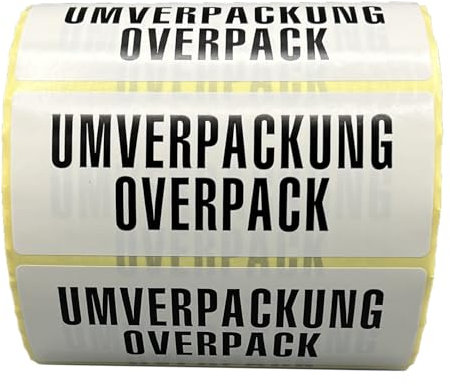 Umverpackung/Overpack 1.000 Aufkleber - 100 x 40 mm - Etiketten auf Rolle - Versandetikett Papier selbstklebend