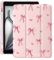 Idocolors Kawaii Pink Bow Pad Case for 10.2 Inch iPad 9th/7th/8th Generation, Clear TPU Stand Back Cover with Pencil Holder, Pink Auto Wake/Sleep Adjustable Protective iPad 2021/2020/2019 Case