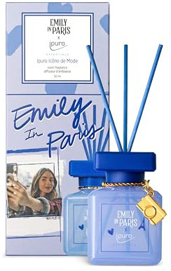 ipuro Essentials x Emily in Paris Icône de Mode Raumduft 50ml - Lufterfrischer mit Veilchen, fruchtigen Noten, Sandelholz & Vanille Duft - Diffuser mit Stäbchen - Pariser Luxus für jeden Raum