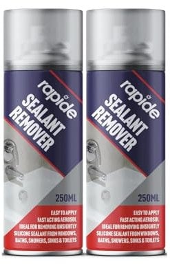 MIXEL Silicone Sealant Remover Spray, DIY Projects, Perfect for Use on Glass, Ceramic, Metal, Plastic, Ideal for Home Improvement, Renovation, Kitchen, Window, Construction, 250ml, (250ml, 2 Pcs)