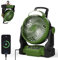 Ventilateur Camping, GuKKK Ventilateur Portable Rechargeable 15000mAh, Ventilateur Puissant avec Lumière LED et Crochet, Timer, 3 Vitesse Ventilateur de Bureau pour Exterieur Maison Camping Car