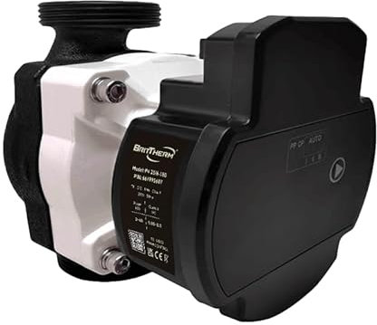 BritTherm P4 25/6-180 Automatic Central Heating Circulator Pump – ERP Ready, 6m Head, 3.2m³/h Flow, High Efficiency