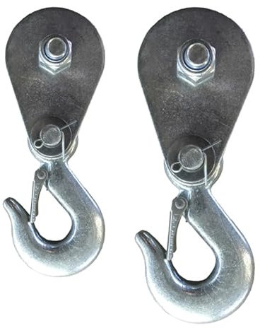ZPFDSG Wirbellasthaken Hebeblock, Drahtseil, Hebeflaschenzug, Abschlepprad mit Haken for Seilwinde, Silber, for 800 kg/1000 kg Dropshipping(800kg)