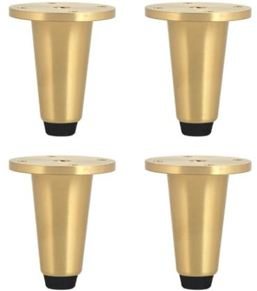 PA-DABAOO Lot De 4 Pieds De Table Réglables En Laiton, Pieds De Meubles Rustiques, Pieds De Remplacement Dorés, Pieds De Canapé En Métal, Projets De Bricolage,6cm