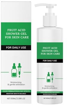 Glycolic Acid Body Wash, Glycolsäure Duschgel Mit Fruchtsäuren, PH Hautneutrales Duschgel Hautbarriere Schutz und Milde Reinigung, Hyaluron für Langzeitfeuchtigkeit, Hellt Stumpfe Haut Auf (1, 100ml)