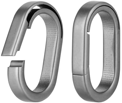 KEEPO LINK Titanium Key Ring Side Pushing, Small Key Ring Quick Release Keychain Connector for Men, 2 Pcs, OLO03 (Gunmetal Grey, S)