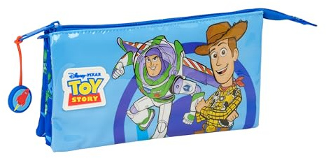 Toy Story Good Vibes Federmäppchen mit DREI Fächern, für Kinder, ideal für Kinder im Schulalter, bequem und vielseitig, Qualität und Widerstandsfähigkeit, 22 x 3 x 12 cm