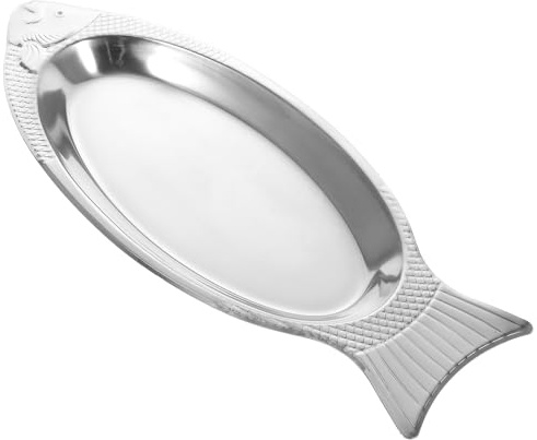 BESPORTBLE Stainless Steel Magnetic Steamed Fish Plate 39Cm Fish-Shaped Tray for Kitchen and BBQ Serving