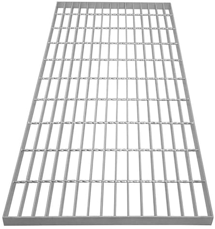 MMXYNXYD Grille Caniveau Robuste en Acier Galvanisé, Grille Caillebotis Métallique B125 pour Allée, Terrasse, Garage, Cour et Solutions de Drainage Extérieur(60x100x3cm/24x39x1.2in)