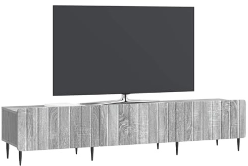 vidaXL TV-Schränk Graues Sonoma 147 x 34,5 x 32 cm Holzwerkstoff, Wohnzimmer Sideboard, rechteckig, viel Stauraum, moderner TV-Schrank, praktischer Unterhaltungsbereich, MDF