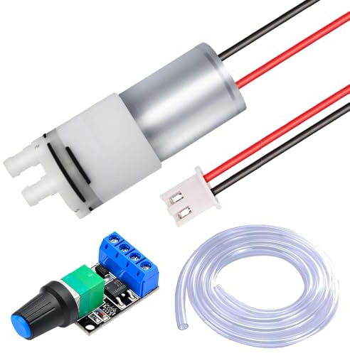 JYUDAUFU DC 6V-12V 370 Mini Miniature Electric Diaphragm Self-Priming Vacuum Pump with Silicone Tube and Rocker Switch for DIY Water Circulation, Aquarium, Fish Tank, Fountain