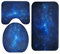 Asnlove Badematten Set 3tlg, 3er Badgarnitur Badezimmer Matte Set Dusch Bade Matte Vorleger Teppich 3D Muster für Wohnzimmer, Schlafzimmer, Schwimmbad Toilet (Blau Stern)