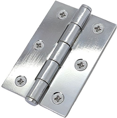 10x Pairs of Polished Chrome 3 Inch/75mm Door Butt Hinges
