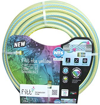 FITT NTS Yellow 1/2 (12,5mm) 50m - Manguera para Riego de Jardín, Robusta para Uso Intensivo