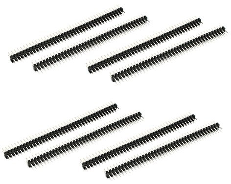 sourcing map 8 Stück Zweireihig 2 x 40 Stift 2mm Raster Gerade Steckerleiste für IC Steckverbinder