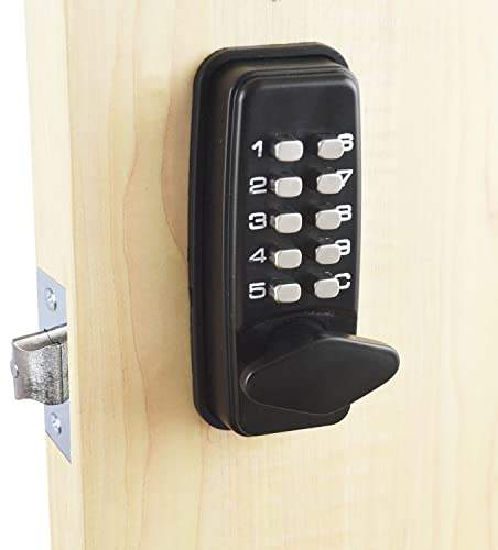 ShouSiFang Cerradura digital para puerta con código de bloqueo de HomeSecure, resistencia meteorológica, Sin claves,Negro