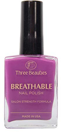 Breathable Halal 100% Vegan Nail Polish by Three Beauties of London - Benazir Purple - 14.8ml