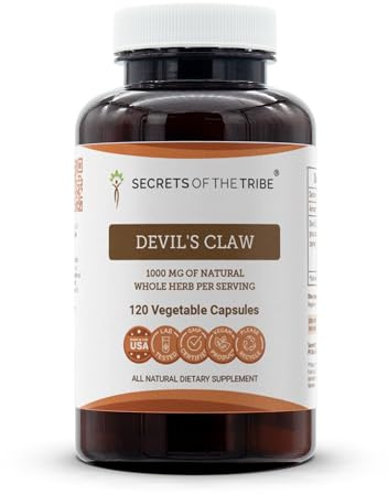 Secrets of the Tribe Devil's Claw 120 Capsules, 1000 mg, Devil's Claw (Harpagophytum Procumbens) Dried Root (120 Capsules)