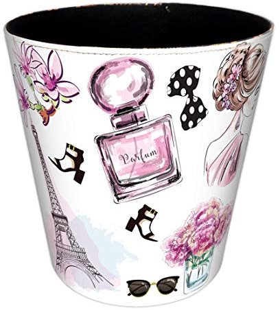 GODNECE 10L Imperméable Cuir Corbeille à Papiers Bureau Enfant Poubelle de Bureau Enfant Fille Garcon