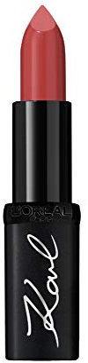 L'Oreal Karl Lagerfeld Contemporary Lipstick, 4 Timeless Shades, Nude Rosé, Satin Finish, Nourishing