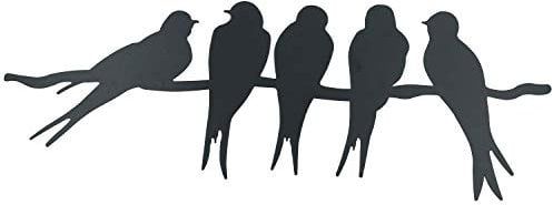 AB Tools Wanddekoration Vögel auf Draht/AST Metall Silhouette Garten Haus Zaun Dekoration