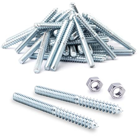 POWERTEC QHB1001 Lot de 50 boulons de suspension 5/16-18 x 7,6 cm avec 2 écrous hexagonaux d'installation