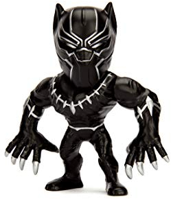 Jada Toys Marvel Black Panther Figur aus Die-cast, 10 cm, Sammelfigur, Druckguss, schwarz