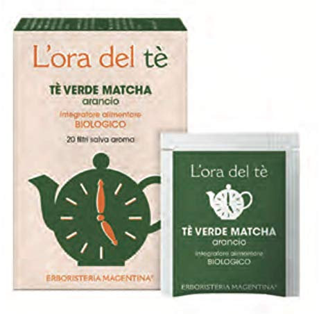 Erboristeria Magentina - Tè Verde Matcha Arancio 20 filtri salva aroma - L'ora del tè