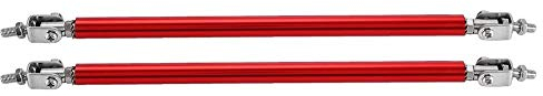 Tiges de support de lèvre de séparateur avant 1 paire de barres de support de pare-chocs avant de voiture réglables de 20 cm(rouge)