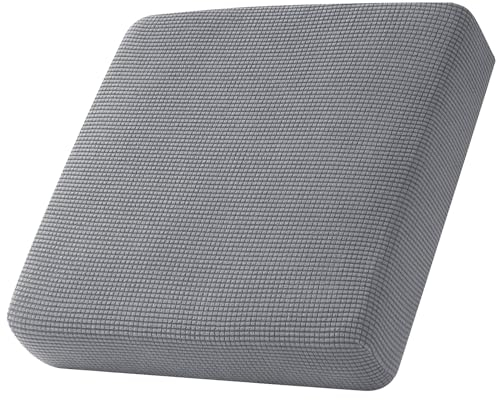 Sofa Sitzkissenbezug, Sofa Sitzkissenbezug Stretch, Elastischer Kissenbezüge, Husse Überzug Bezug Für Sofa Sitzkissen, rutschfest Stoff Tartan (Hellgrau,1-Sitzer)