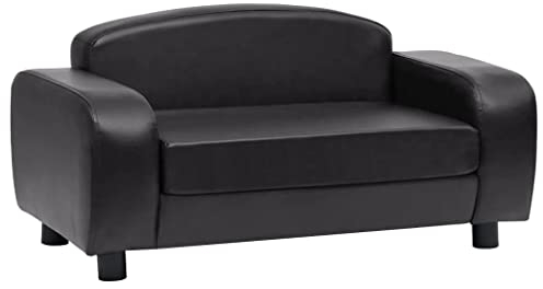 vidaXL Hundesofa Schwarz 80x50x40cm Kunstleder Hundecouch Hundebett Haustier