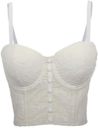 Woboren Damen Korsett Bustier BH Dessous Tank Top Trägertop Crop Top Corsage Schlanke Weste