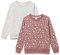 Amazon Essentials Felpe Girocollo in Pile Bambine e Ragazze, Pacco da 2, Grigio Chiaro Puntinato/Malva Stelle, 6-7 Anni