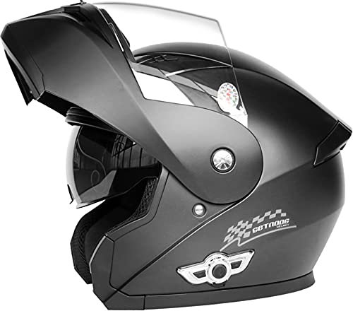 Motorrad Integrierter Bluetooth-Helm Klapphelm mit Bluetooth Funk Sprechanlage mit Anti-Fog-Doppelscheib für Damen Herren ECE Zertifiziert mit Eingebautem Mikrofon,C,XXL 63~64cm