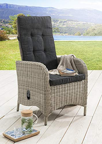 Destiny Hochlehner Palma 2er Set, Polyrattan + Aluminium, Vintage weiß