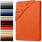 Julido Jersey Spannbettlaken 140x200 cm, Baumwoll-Spannbettlaken mit Gummizug, Orange, Oeko-Tex Standard 100, atmungsaktiv und allergikerfreundlich
