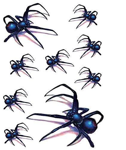 JuZi Store Halloween Tatouages Éphémères-Araignée Affronter Tatouages Temporaires Transferts Étanche Faux Autocollants De Tatouage Mascarade Ou Cosplay Fête Décoration