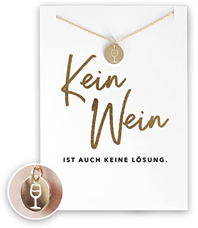 VISUAL STATEMENTS - Halskette mit rundem Anhänger - 925 Sterling Silber & 14k vergoldete Kette - Kettenlänge 45cm