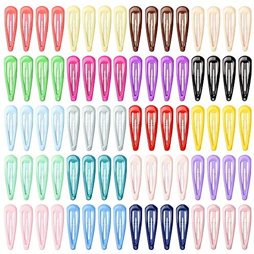 Colourful Candy Curl Hair Clips - 80 Pack, 2 Inch Metal Snap Hair Clips for Girls, Baby & Kids - Fun Hair Accessories for Fine Hair