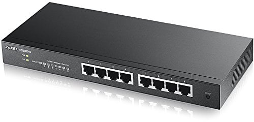 Zyxel 8-Port Gigabit Switch | Smart managed | Desktop/Rackmontage und lüfterloses Design | VLAN, IGMP, QoS [GS1900-8]