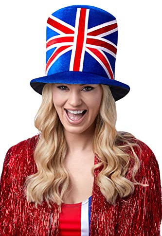 Smiffys Cappello a cilindro con bandiera del Regno Unito, per travestimento